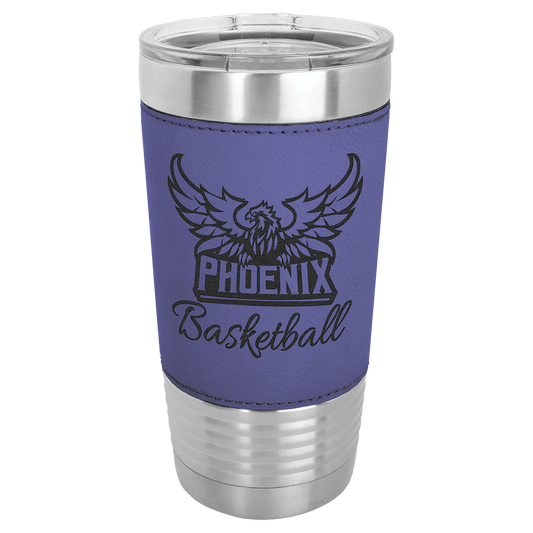 Polar Camel 20 oz. Leatherette Tumbler with Clear Lid