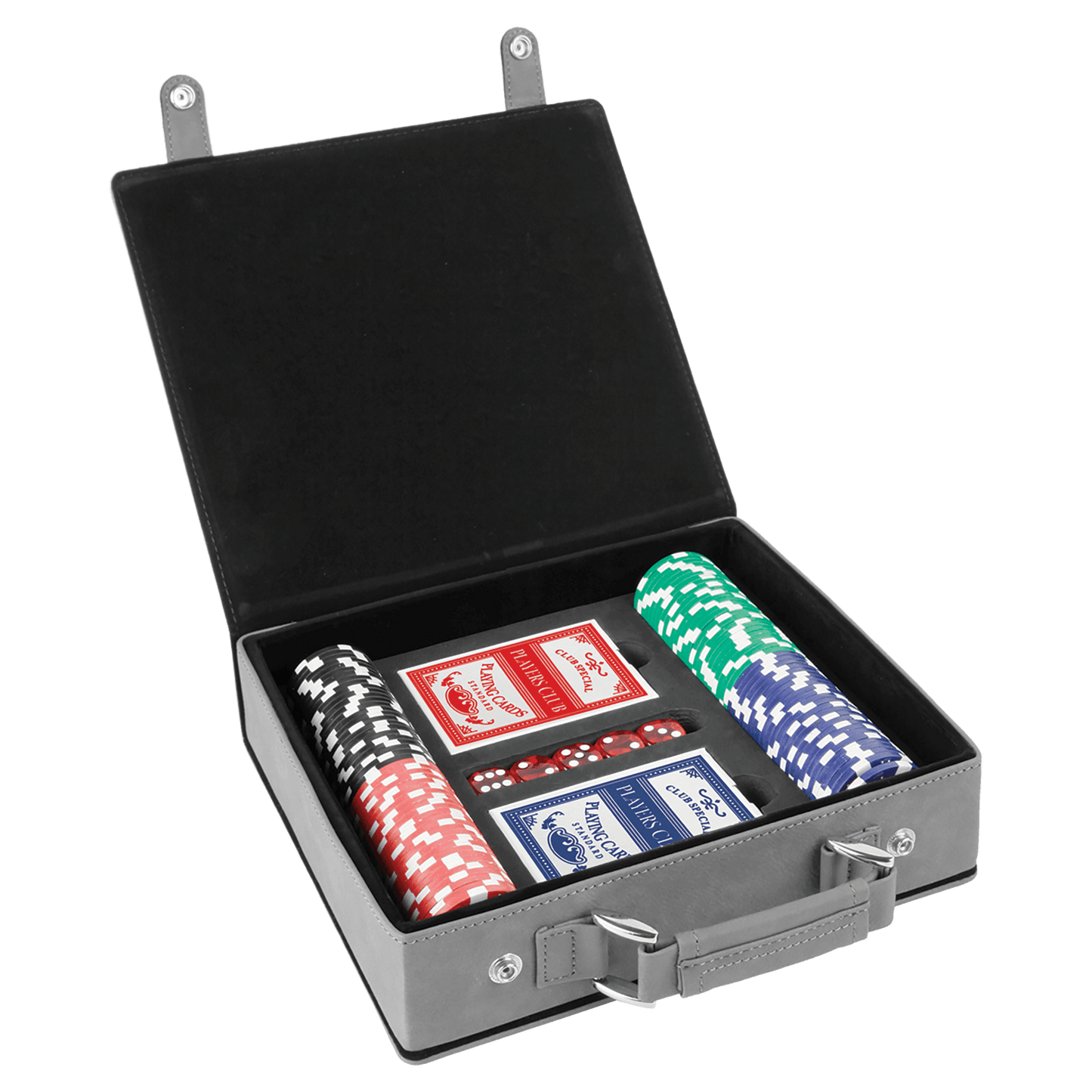 Leatherette Poker Set with 100 Chips, 2 Decks of Card & 5 Dice