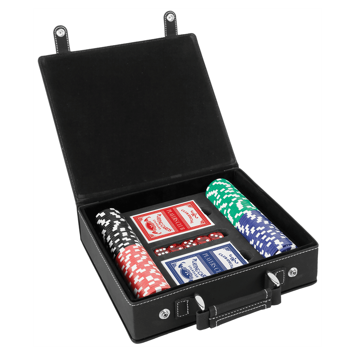 Leatherette Poker Set with 100 Chips, 2 Decks of Card & 5 Dice