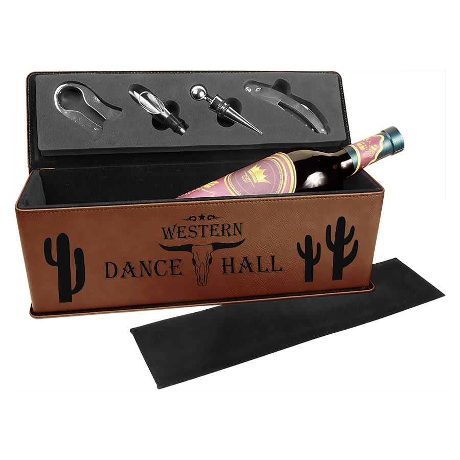 Leatherette Single Wine Box with Tools