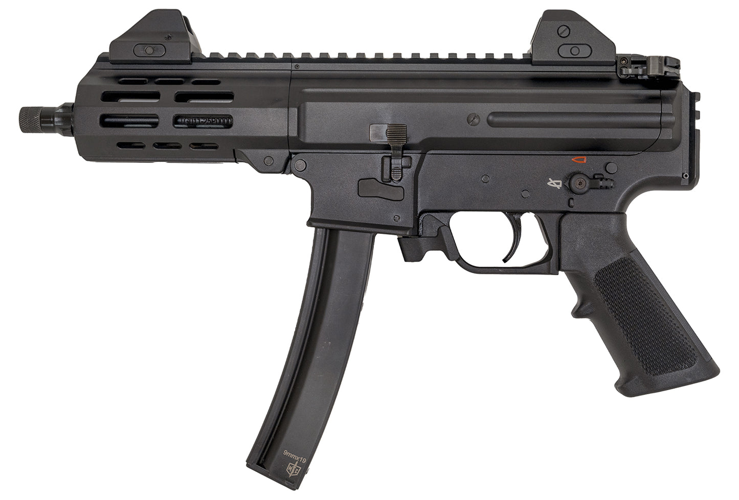 MAC IX 9mm Luger 30+1 6.50" Threaded Barrel, Picatinny Rail Receiver & Rear, Black Polymer Grip